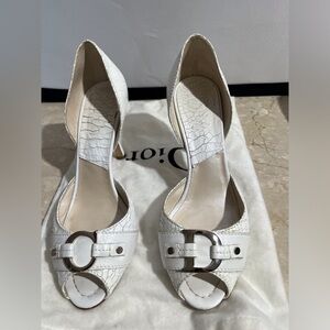 DIOR fabulous leather white heels